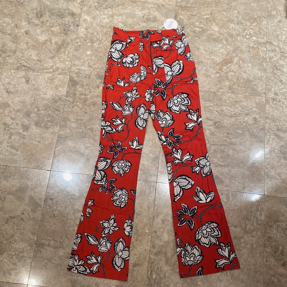 NWT Finders Keepers high waisted flared floral pants